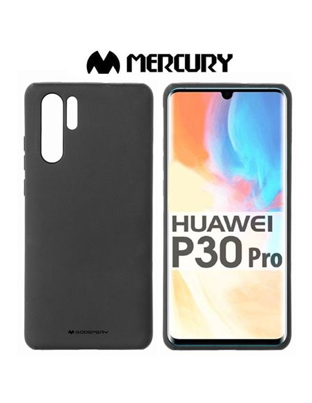 CUSTODIA per HUAWEI P30 PRO, P30 PRO NEW EDITION - IN GEL TPU SILICONE COLORE NERO ALTA QUALITA' MERCURY SOFT BLISTER