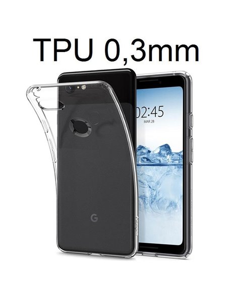 CUSTODIA per GOOGLE PIXEL 3 IN GEL TPU SILICONE ULTRA SLIM 0,3mm TRASPARENTE