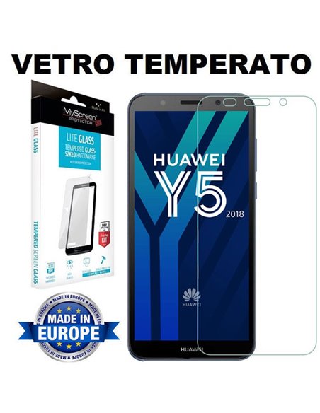 PELLICOLA per HUAWEI Y5 2018, Y5 PRIME 2018, HONOR 7S - PROTEGGI DISPLAY VETRO TEMPERATO 9H 0,33mm MYSCREEN LITE BLISTER