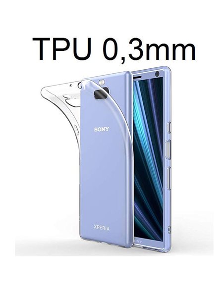 CUSTODIA per SONY XPERIA 10 PLUS, XPERIA XA3 ULTRA IN GEL TPU SILICONE ULTRA SLIM 0,3mm TRASPARENTE