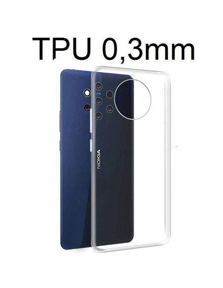 CUSTODIA per NOKIA 9 PUREVIEW IN GEL TPU SILICONE ULTRA SLIM 0,3mm TRASPARENTE