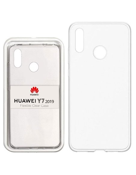 CUSTODIA ORIGINALE per HUAWEI HUAWEI Y7 2019 - FLEXIBLE CLEAR CASE IN GEL TPU SILICONE TRASPARENTE BLISTER