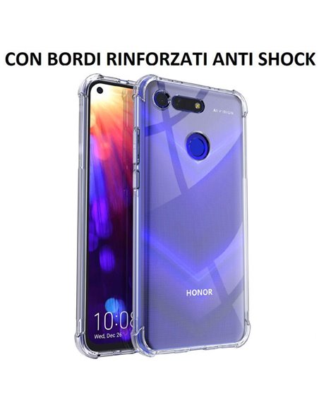 CUSTODIA per HUAWEI HONOR VIEW 20 IN GEL TPU SILICONE TRASPARENTE SLIM 0,5mm CON BORDI RINFORZATI ANTI SHOCK