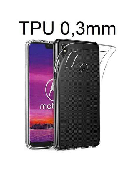 CUSTODIA per MOTOROLA ONE, P30 PLAY - IN GEL TPU SILICONE ULTRA SLIM 0,3mm TRASPARENTE