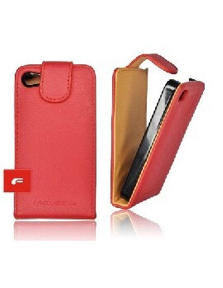 CUSTODIA VERTICALE FLIP PELLE NOKIA 500 COLORE ROSSO