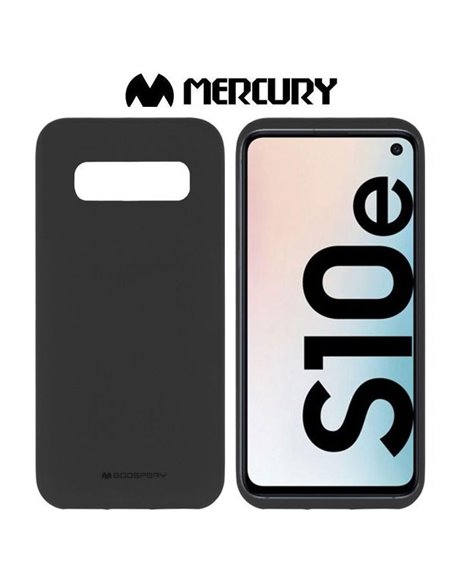 CUSTODIA per SAMSUNG GALAXY S10e (SM-G970) IN GEL TPU SILICONE COLORE NERO ALTA QUALITA' MERCURY SOFT BLISTER