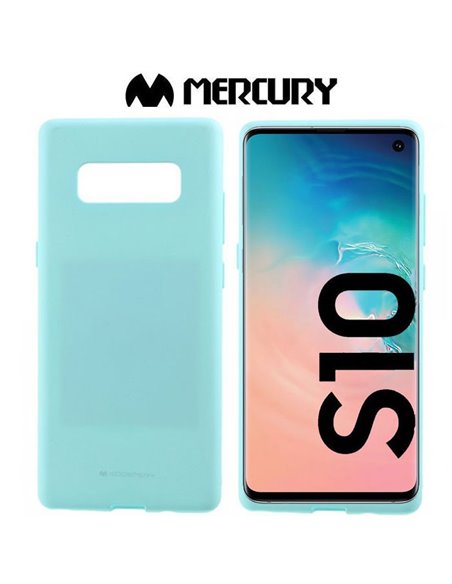 CUSTODIA per SAMSUNG GALAXY S10 (SM-G973) IN GEL TPU SILICONE COLORE VERDE ACQUA ALTA QUALITA' MERCURY SOFT BLISTER