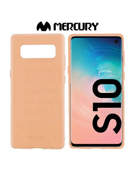 CUSTODIA per SAMSUNG GALAXY S10 (SM-G973) IN GEL TPU SILICONE COLORE SABBIA ALTA QUALITA' MERCURY SOFT BLISTER