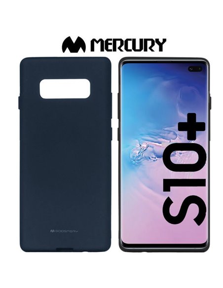 CUSTODIA per SAMSUNG GALAXY S10 PLUS (SM-G975) IN GEL TPU SILICONE COLORE BLU SCURO ALTA QUALITA' MERCURY SOFT BLISTER