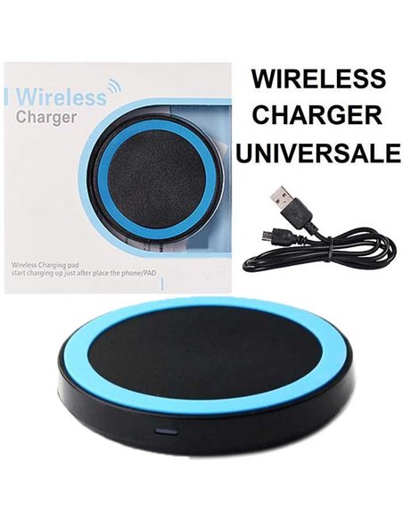 TRAVEL CASA WIRELESS 5W COMPATIBILE CON TUTTI I DISPOSITIVI DOTATI DI TECNOLOGIA QI COLORE NERO E BLU CONFEZIONATO IN BLISTER