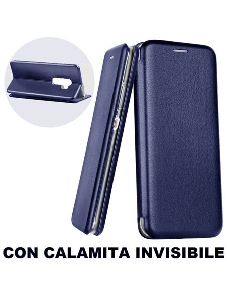 CUSTODIA per SAMSUNG GALAXY S9 PLUS (G965) - FLIP ORIZZONTALE SIMILPELLE CON CHIUSURA MAGNETICA INVISIBILE E INTERNO IN TPU BLU