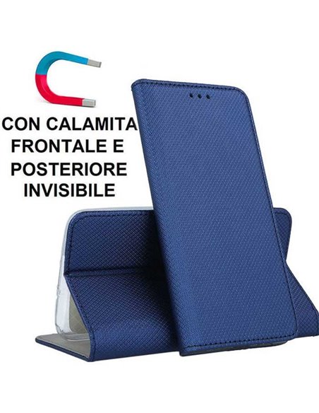 CUSTODIA per HUAWEI Y9 2019 - FLIP ORIZZONTALE con CHIUSURA MAGNETICA INVISIBILE, INTERNO IN TPU, PORTA CARTE E STAND COLORE BLU