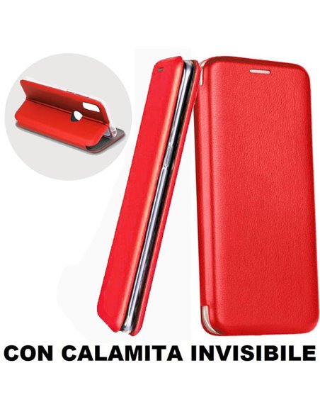 CUSTODIA per HUAWEI Y7 2019, Y7 PRIME 2019 - FLIP ORIZZONTALE SIMILPELLE CON CHIUSURA MAGNETICA INVISIBILE E INTERNO IN TPU ROSS