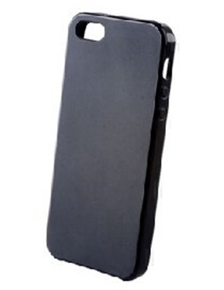 CUSTODIA GEL TPU SILICONE SEMI-RIGIDA per APPLE IPHONE 5, 5S COLORE NERO SATINATO