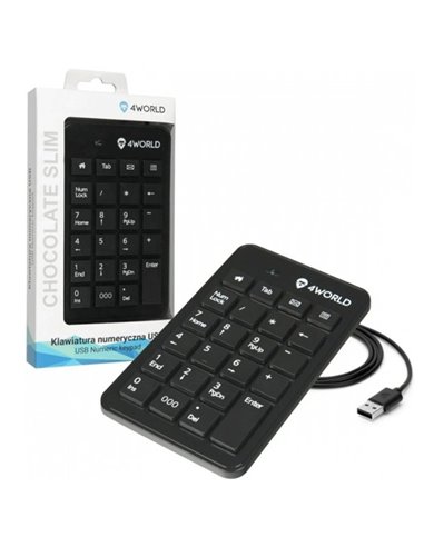 TASTIERINO NUMERICO USB COLORE NERO 4WORLD 10337 BLISTER