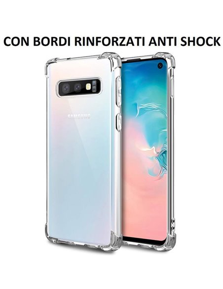 CUSTODIA per SAMSUNG GALAXY S10e (SM-G970) IN GEL TPU SILICONE TRASPARENTE SLIM 0,5mm CON BORDI RINFORZATI ANTI SHOCK