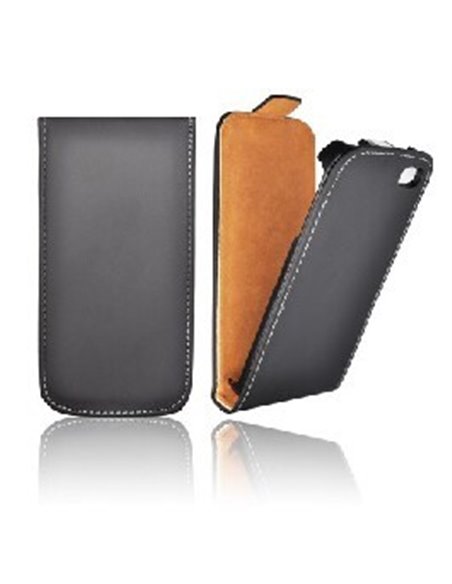 CUSTODIA SLIM VERTICALE FLIP PELLE SAMSUNG I9000 GALAXY S, I9001 Galaxy S Plus COLORE NERO