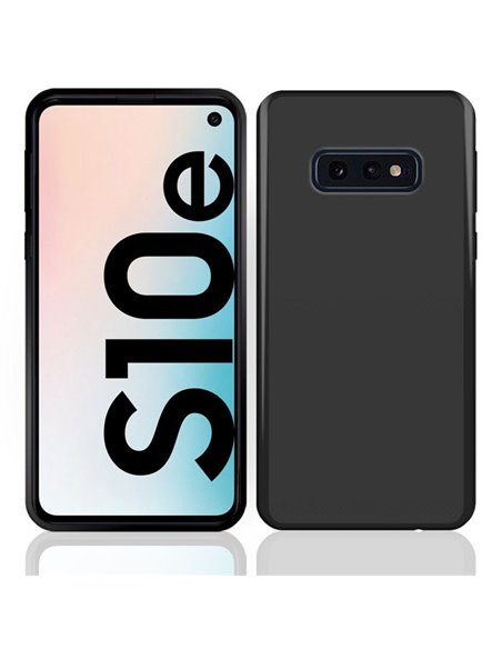 CUSTODIA per SAMSUNG GALAXY S10e (SM-G970) IN GEL TPU SILICONE COLORE NERO