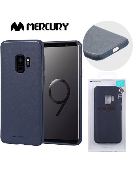 CUSTODIA per SAMSUNG GALAXY S9 (SM-G960) IN GEL TPU SILICONE COLORE BLU ALTA QUALITA' MERCURY STYLE LUX BLISTER