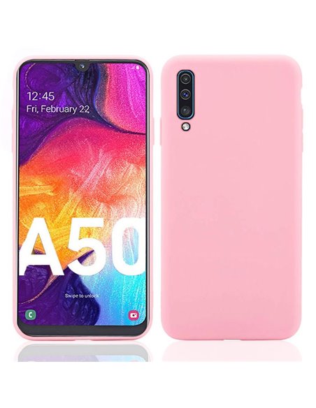 CUSTODIA per SAMSUNG GALAXY A50 (SM-A505), A30s (SM-A307), A50s (SM-A507) IN GEL TPU SILICONE SLIM COLORE ROSA SATINATO