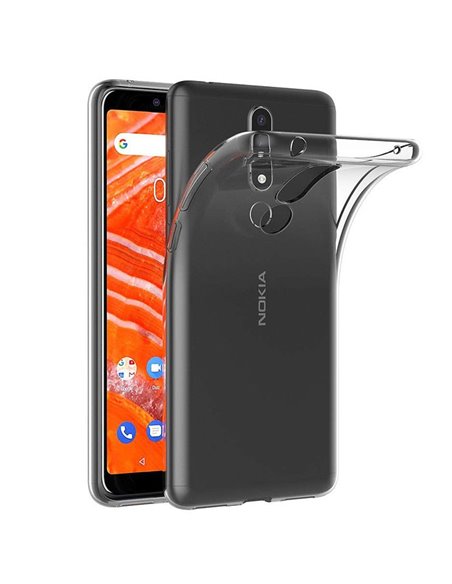 CUSTODIA per NOKIA 3.1 PLUS (6.0') IN GEL TPU SILICONE TRASPARENTE