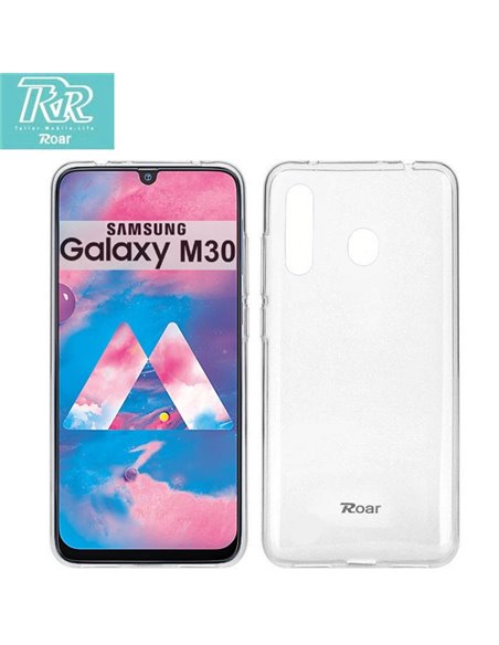 CUSTODIA per SAMSUNG GALAXY M30 (SM-M305), GALAXY A40s (SM-A3050) IN GEL TPU SILICONE TRASPARENTE ALTA QUALITA' ROAR COLORFUL