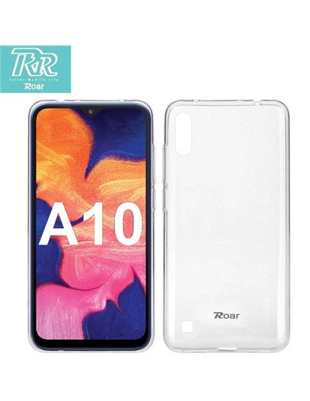 CUSTODIA per SAMSUNG GALAXY A10 (SM-A105) IN GEL TPU SILICONE TRASPARENTE ALTA QUALITA' ROAR COLORFUL BLISTER