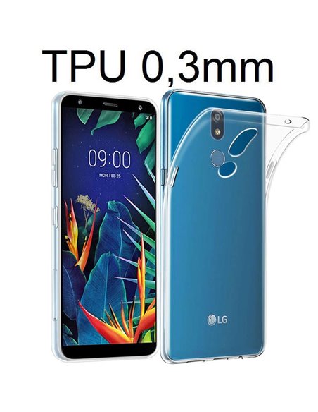 CUSTODIA per LG K40, K40 DUAL SIM, K12+, X4 (2019) IN GEL TPU SILICONE ULTRA SLIM TRASPARENTE 0,3mm