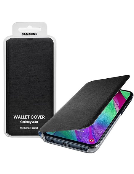 CUSTODIA ORIGINALE per SAMSUNG GALAXY A40 (SM-4505) - WALLET COVER COLORE NERO EF-WA405PBEGWW BLISTER