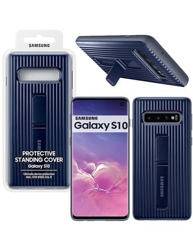 CUSTODIA ORIGINALE per SAMSUNG GALAXY S10 (SM-G973) - PROTECTIVE STANDING COVER COLORE NERO EF-RG973CBEGWW BLISTER