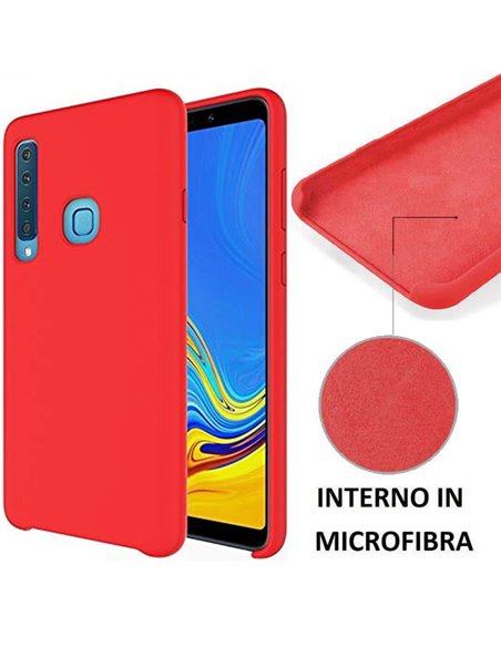 CUSTODIA per SAMSUNG GALAXY A9 2018 (SM-A920) IN SILICONE CON EFFETTO SOFT TOUCH ED INTERNO IN MICROFIBRA COLORE ROSSO