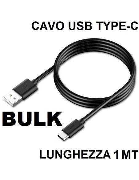 CAVO USB TYPE-C 3.1 - LUNGHEZZA 1 MT COLORE NERO BULK