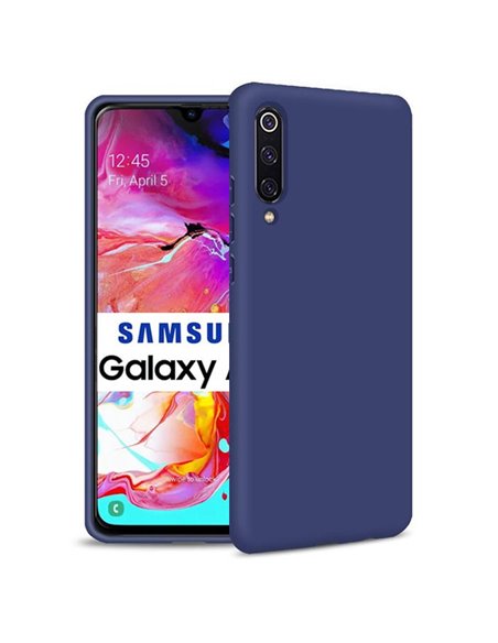 CUSTODIA per SAMSUNG GALAXY A70 (SM-A705), GALAXY A70s (SM-A707) IN GEL TPU SILICONE SLIM COLORE BLU SATINATO