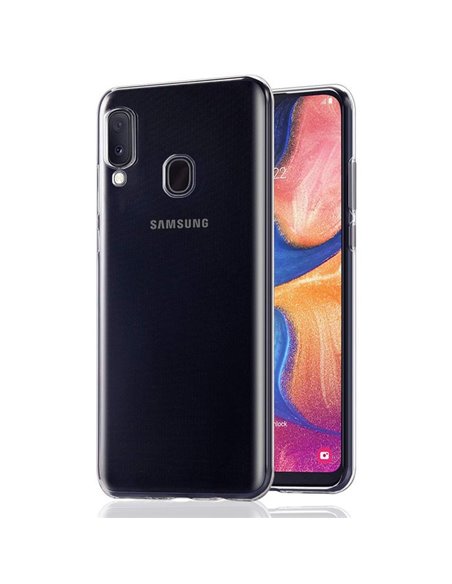 CUSTODIA per SAMSUNG GALAXY A20e (SM-A202) IN GEL TPU SILICONE TRASPARENTE