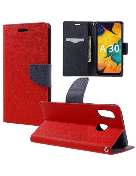 CUSTODIA per SAMSUNG GALAXY A30 (SM-A305), GALAXY A20 (SM-A205) - FLIP ORIZZONTALE CON CHIUSURA MAGNETICA ED INTERNO IN TPU ROSS