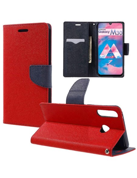 CUSTODIA per SAMSUNG GALAXY M30 (SM-M305), GALAXY A40s (SM-A3050) - FLIP ORIZZONTALE CON CHIUSURA MAGNETICA E INTERNO IN TPU ROS