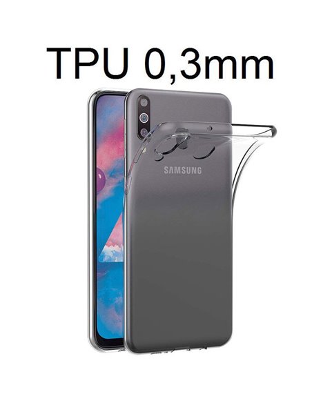 CUSTODIA per SAMSUNG GALAXY M30 (SM-M305), GALAXY A40s (SM-A3050) IN GEL TPU SILICONE ULTRA SLIM 0,3mm TRASPARENTE