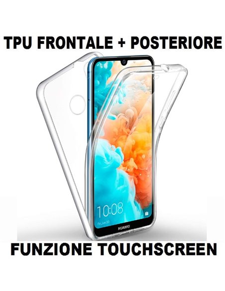 CUSTODIA per HUAWEI Y6 2019, Y6 PRIME 2019 IN GEL TPU SILICONE FRONTALE + POSTERIORE ULTRA SLIM 0,3mm TRASPARENTE