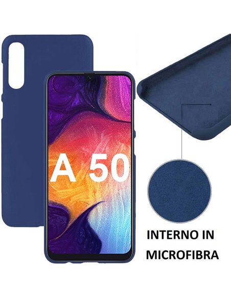 CUSTODIA per SAMSUNG GALAXY A50 (SM-A505), A30s (SM-A307), A50s (SM-A507) IN SILICONE SOFT TOUCH E INTERNO IN MICROFIBRA COLORE 