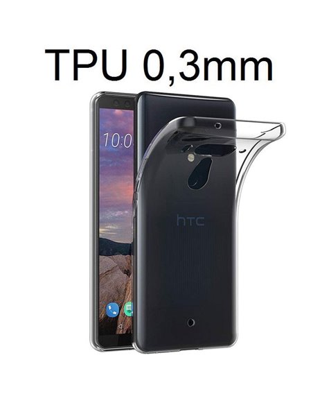 CUSTODIA per HTC U12 PLUS IN GEL TPU SILICONE ULTRA SLIM 0,3mm TRASPARENTE