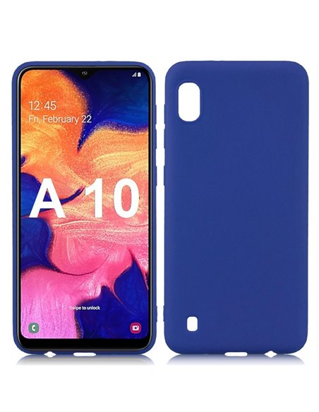 CUSTODIA per SAMSUNG GALAXY A10 (SM-A105) IN GEL TPU SILICONE SLIM COLORE BLU SATINATO