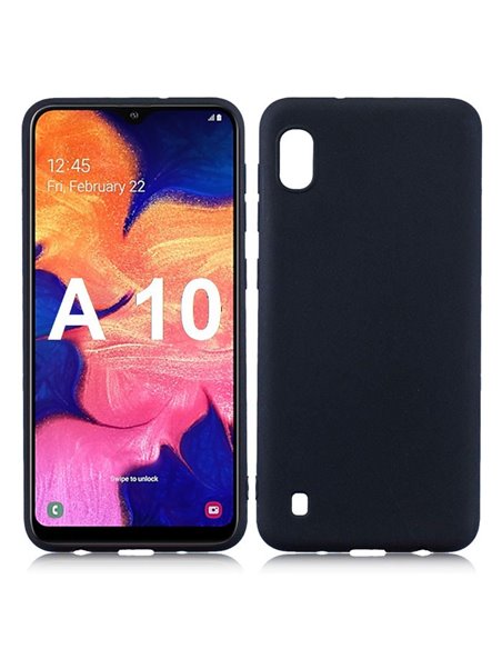 CUSTODIA per SAMSUNG GALAXY A10 (SM-A105) IN GEL TPU SILICONE SLIM COLORE NERO SATINATO