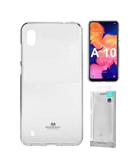 CUSTODIA per SAMSUNG GALAXY A10 (SM-A105) IN GEL TPU SILICONE TRASPARENTE ALTA QUALITA' MERCURY BLISTER