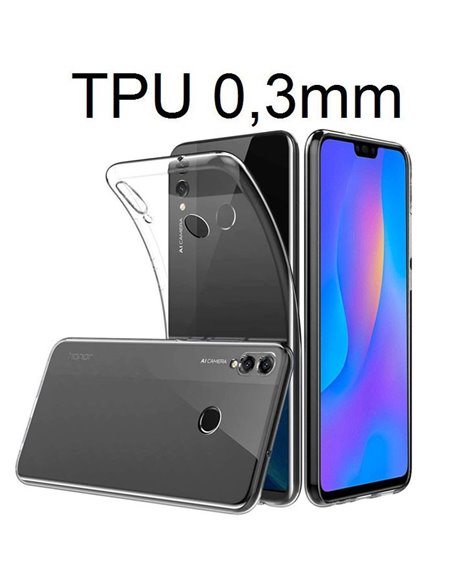 CUSTODIA per HUAWEI Y9 2019, ENJOY 9 PLUS IN GEL TPU SILICONE ULTRA SLIM 0,3mm TRASPARENTE