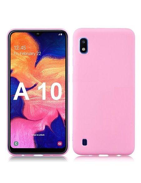 CUSTODIA per SAMSUNG GALAXY A10 (SM-A105) IN GEL TPU SILICONE SLIM COLORE ROSA SATINATO