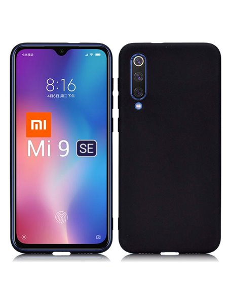 CUSTODIA per XIAOMI MI 9 SE (5.97') IN GEL TPU SILICONE SLIM COLORE NERO