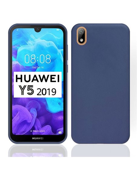 CUSTODIA per HUAWEI Y5 2019, HONOR 8S IN GEL TPU SILICONE SLIM COLORE BLU SATINATO