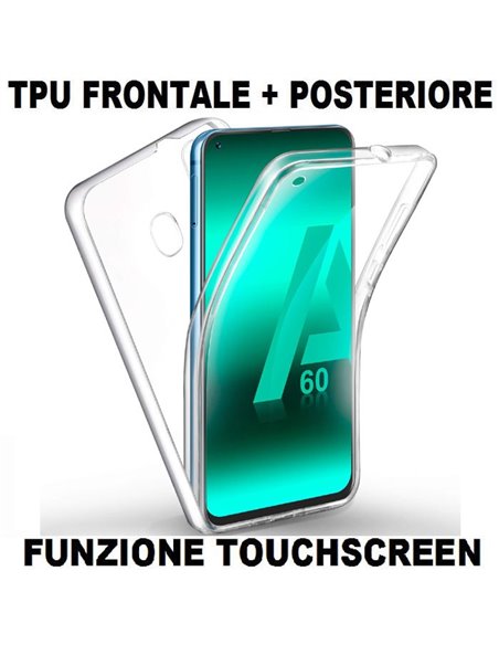 CUSTODIA per SAMSUNG GALAXY A60 (SM-A606), GALAXY M40 (SM-M405) IN GEL TPU FRONTALE + POSTERIORE ULTRA SLIM 0,3mm TRASPARENTE