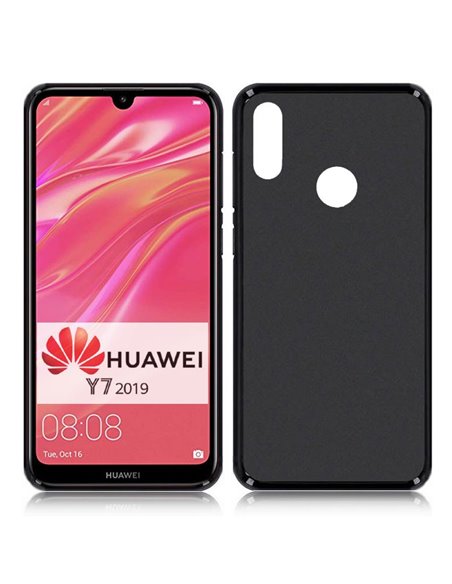 CUSTODIA per HUAWEI Y7 2019, Y7 PRIME 2019, Y7 PRO 2019 IN GEL TPU SILICONE COLORE NERO