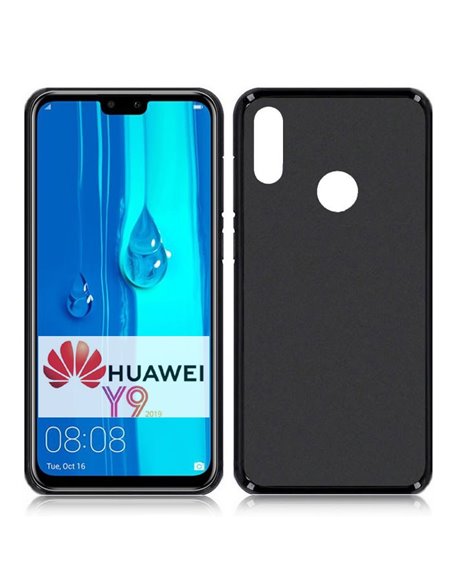 CUSTODIA per HUAWEI Y9 2019, ENJOY 9 PLUS IN GEL TPU SILICONE COLORE NERO